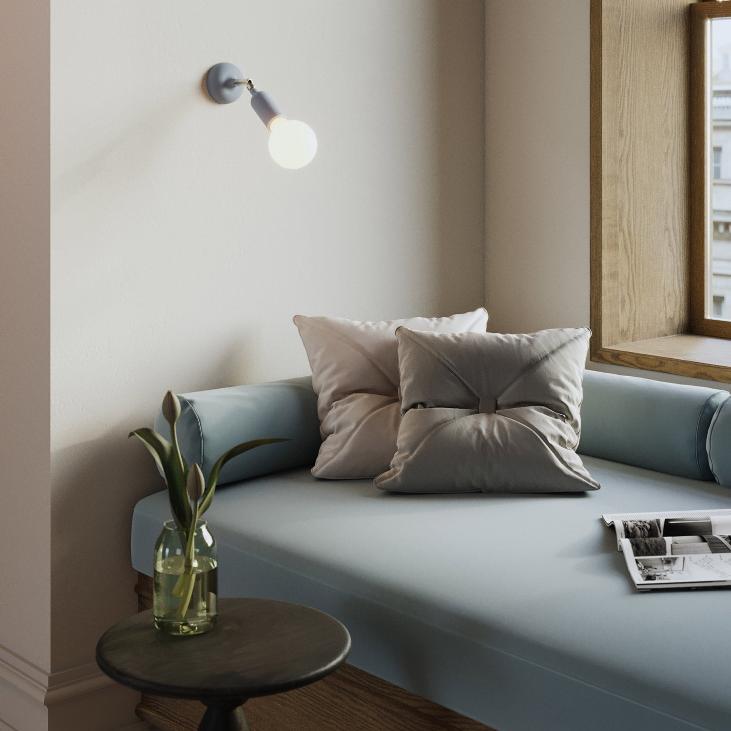 Kit portalampada E27 in silicone con interruttore e serracavo nascosti - Blu carta da zucchero