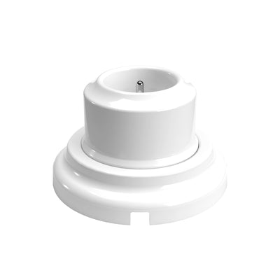 French type wall socket kit with porcelain base - White