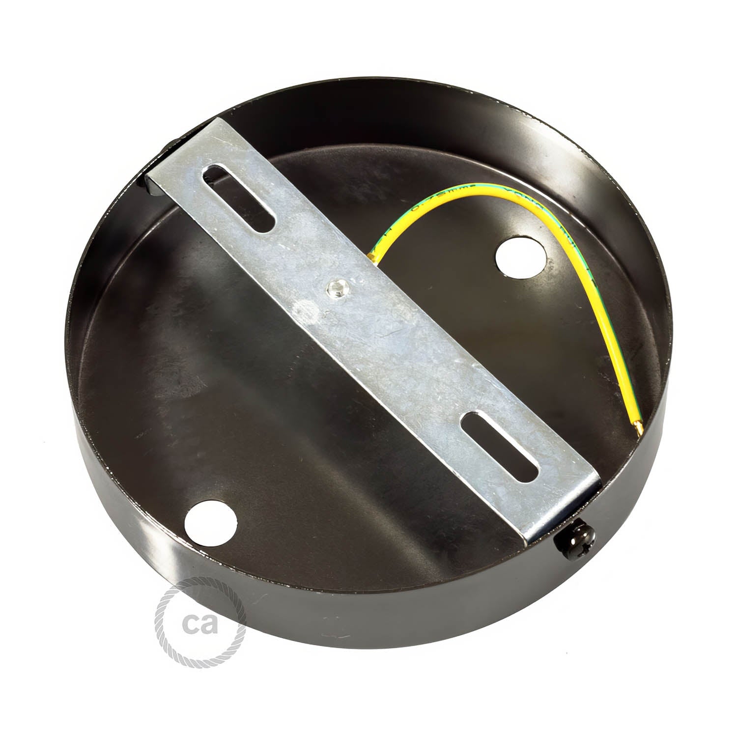 Kit rosone cilindrico in metallo a 2 fori - Nero perla Cilindrico