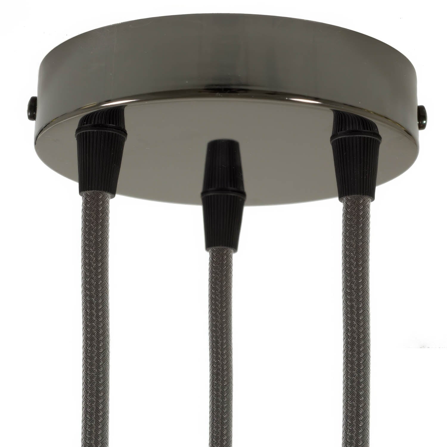 Kit rosone cilindrico in metallo a 3 fori - Nero perla Conico