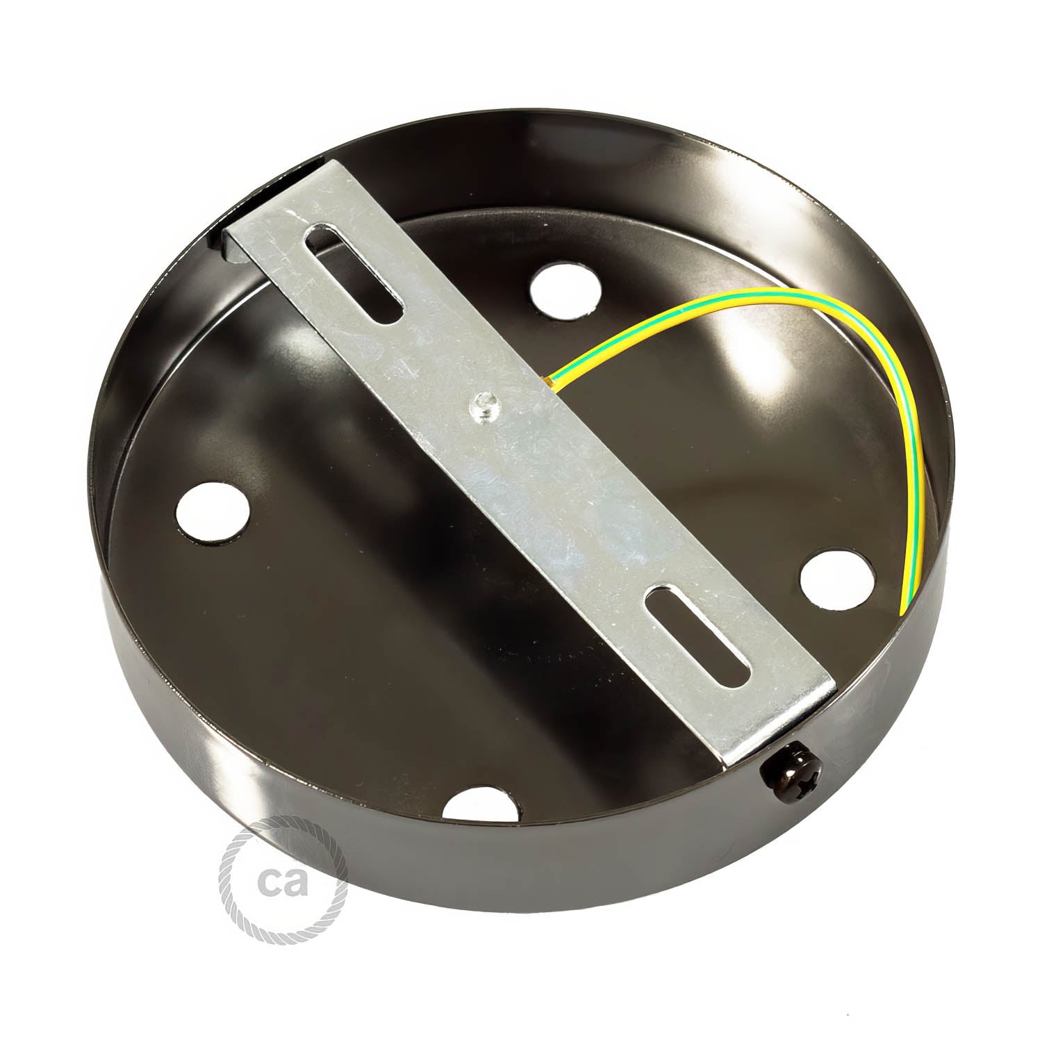 Kit rosone cilindrico in metallo a 4 fori - Nero perla Cilindrico