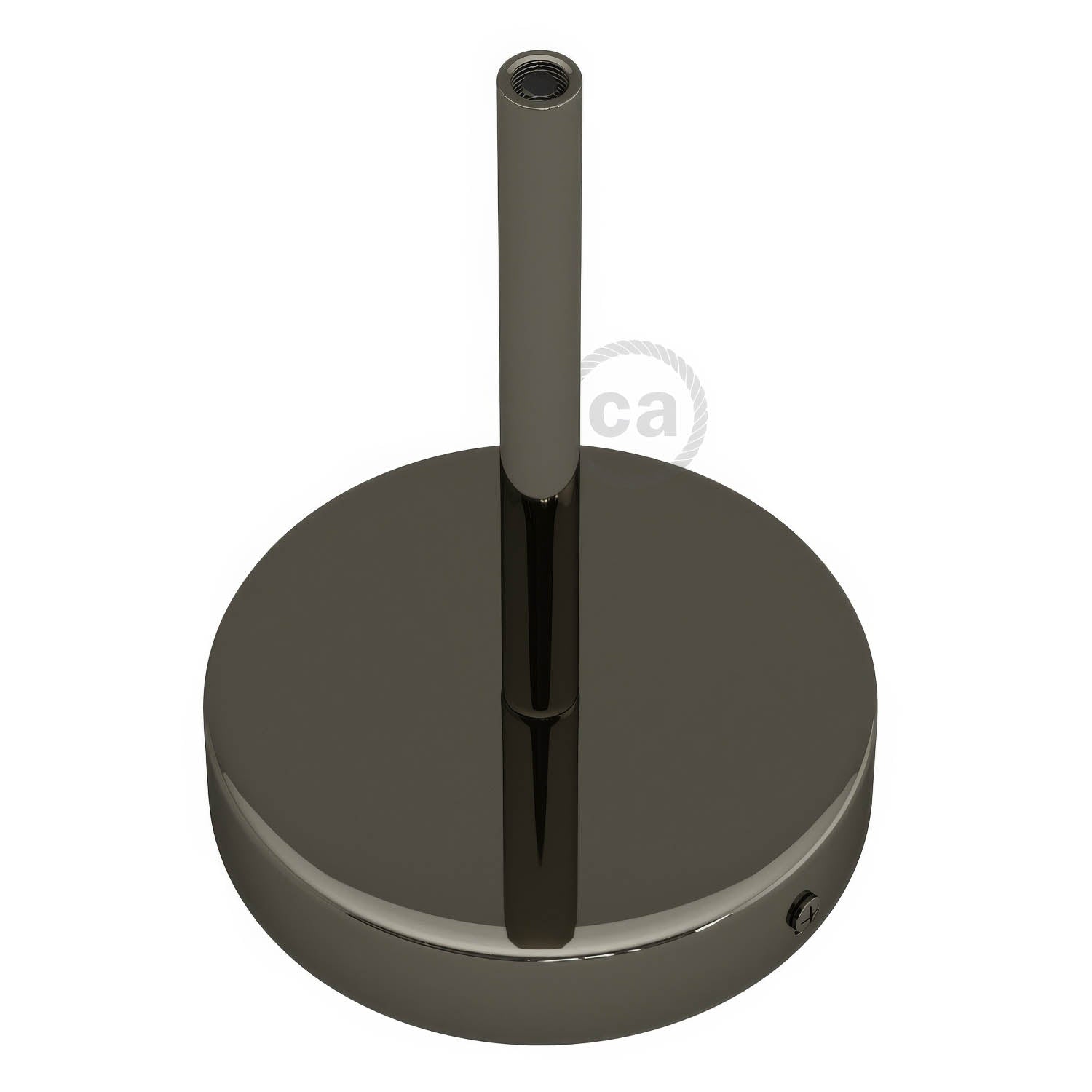 Kit rosone cilindrico in metallo con serracavo da 15 cm - Nero perla