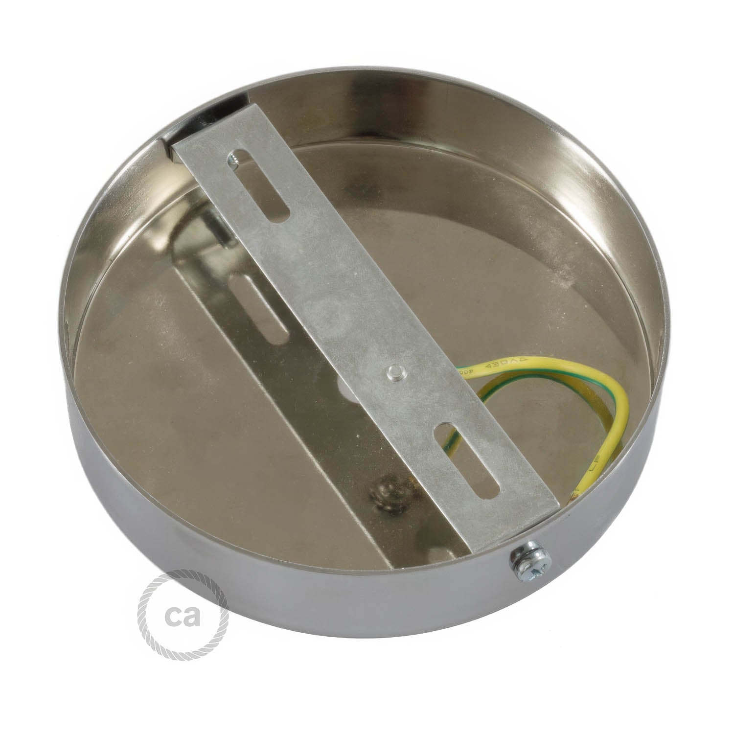 Kit rosone cilindrico in metallo con serracavo da 7 cm - Cromo