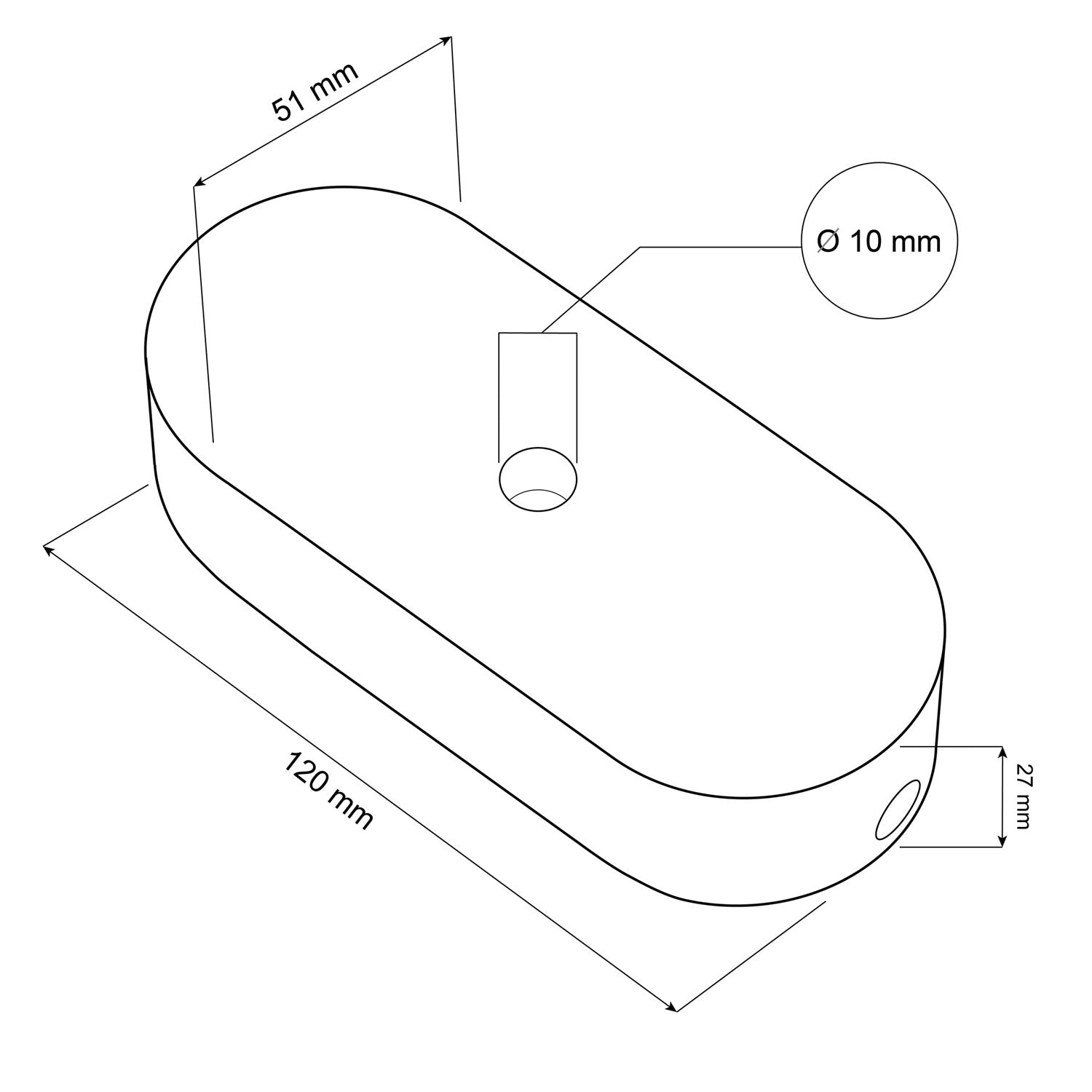 Kit rosone in legno ovale - Neutro