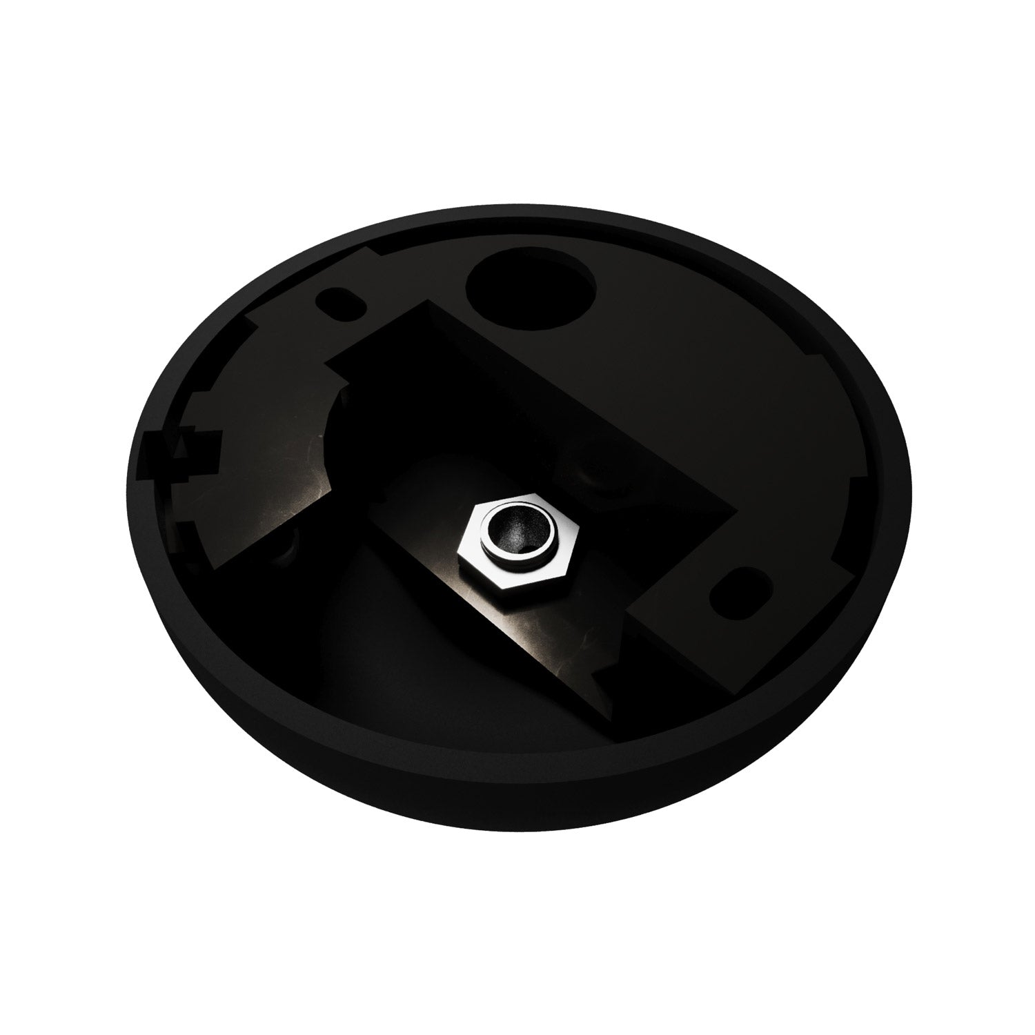 Kit rosone in silicone con foro centrale e predisposizione per foro laterale - Nero