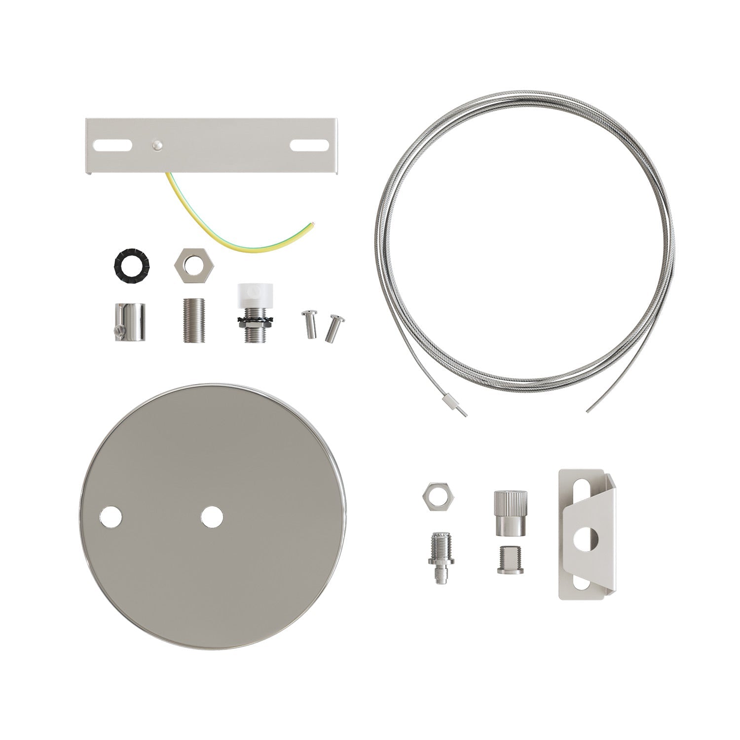 Kit Rosone Ø 120 mm con sospensione in acciaio e bilanciatore millimetrico - Cromo