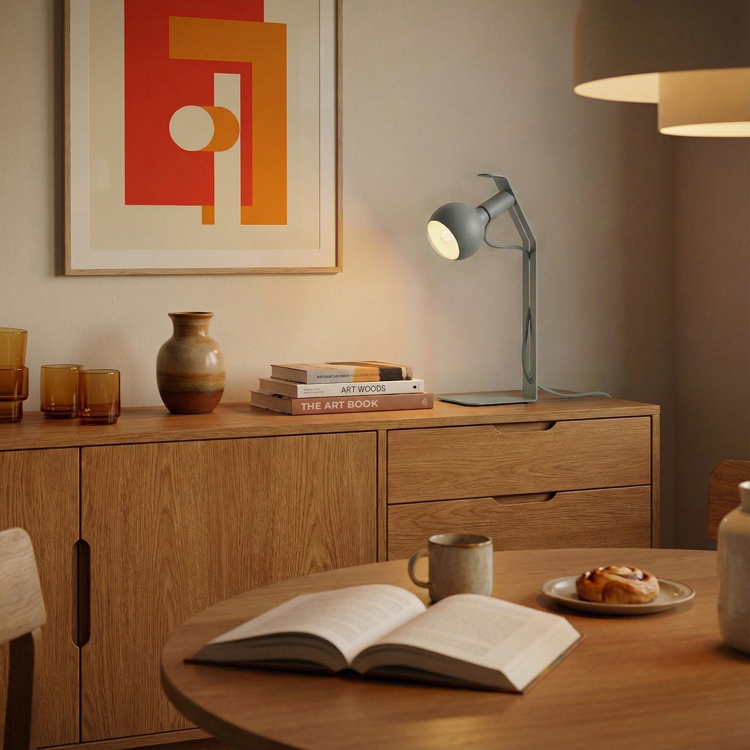 Koso Lucia - Lampada da tavolo con spina UK - Grigio