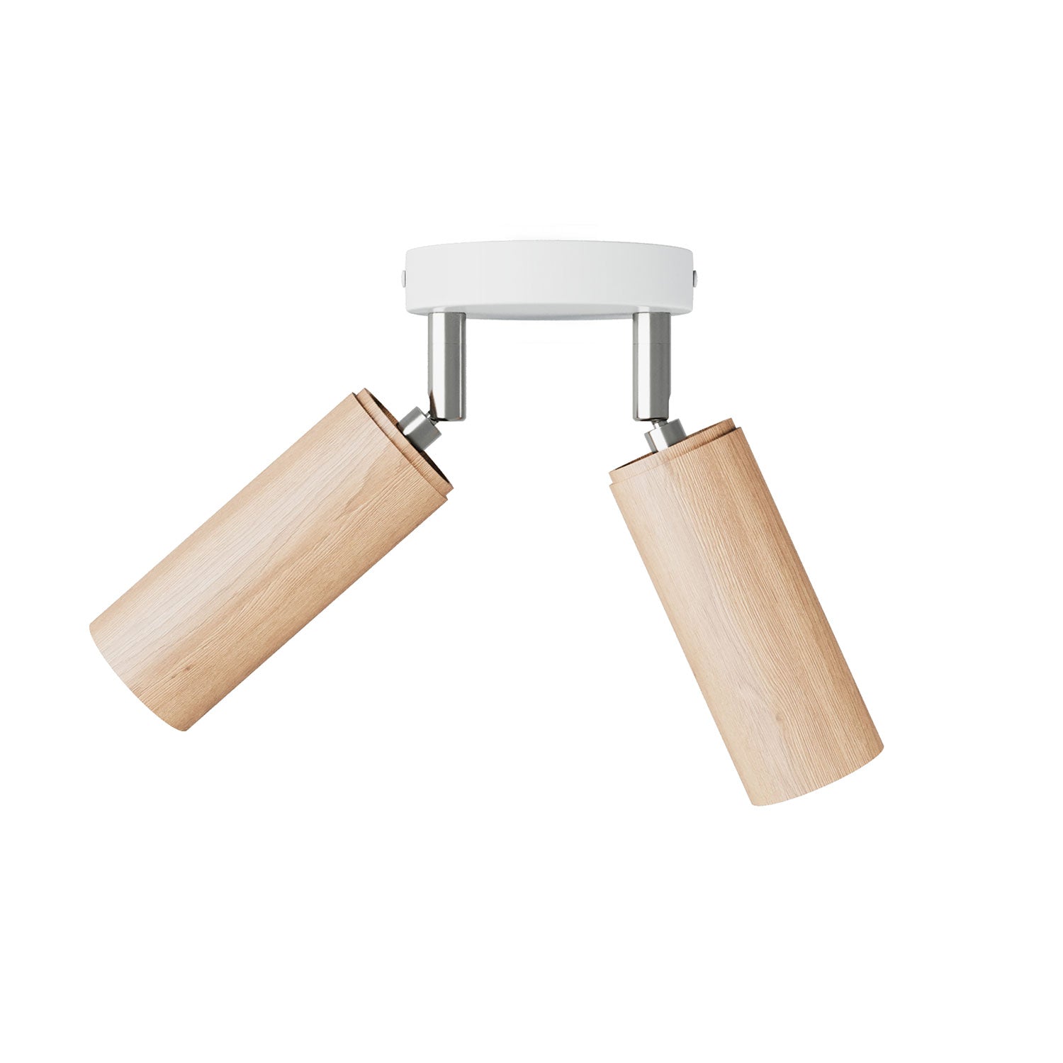 Lampada a 2 faretti con paralume Tub-E14 e rosone tondo - Neutro