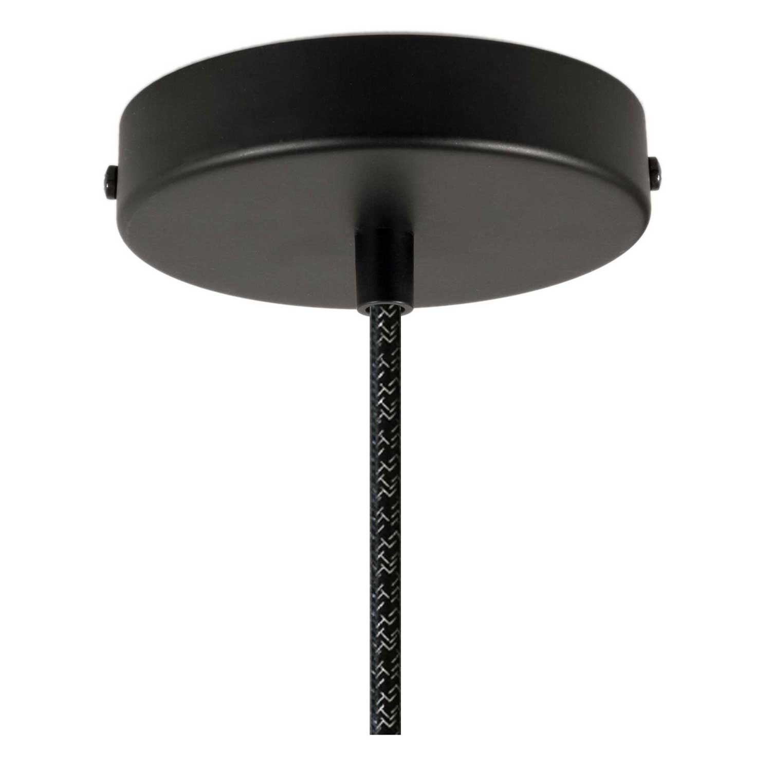 Lampada a sospensione completa di cavo tessile e paralume Campana M in ceramica - Lavagna