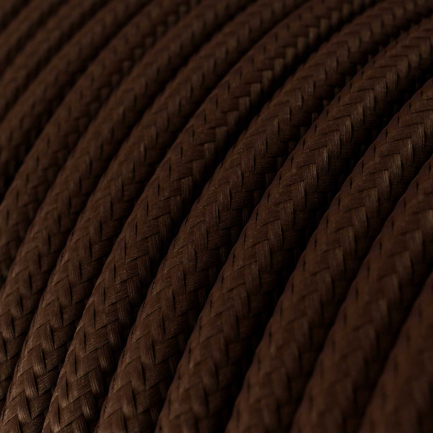 Lampada a sospensione completa di cavo tessile, paralume Coppa in ceramica e finiture in metallo - Effetto corten
