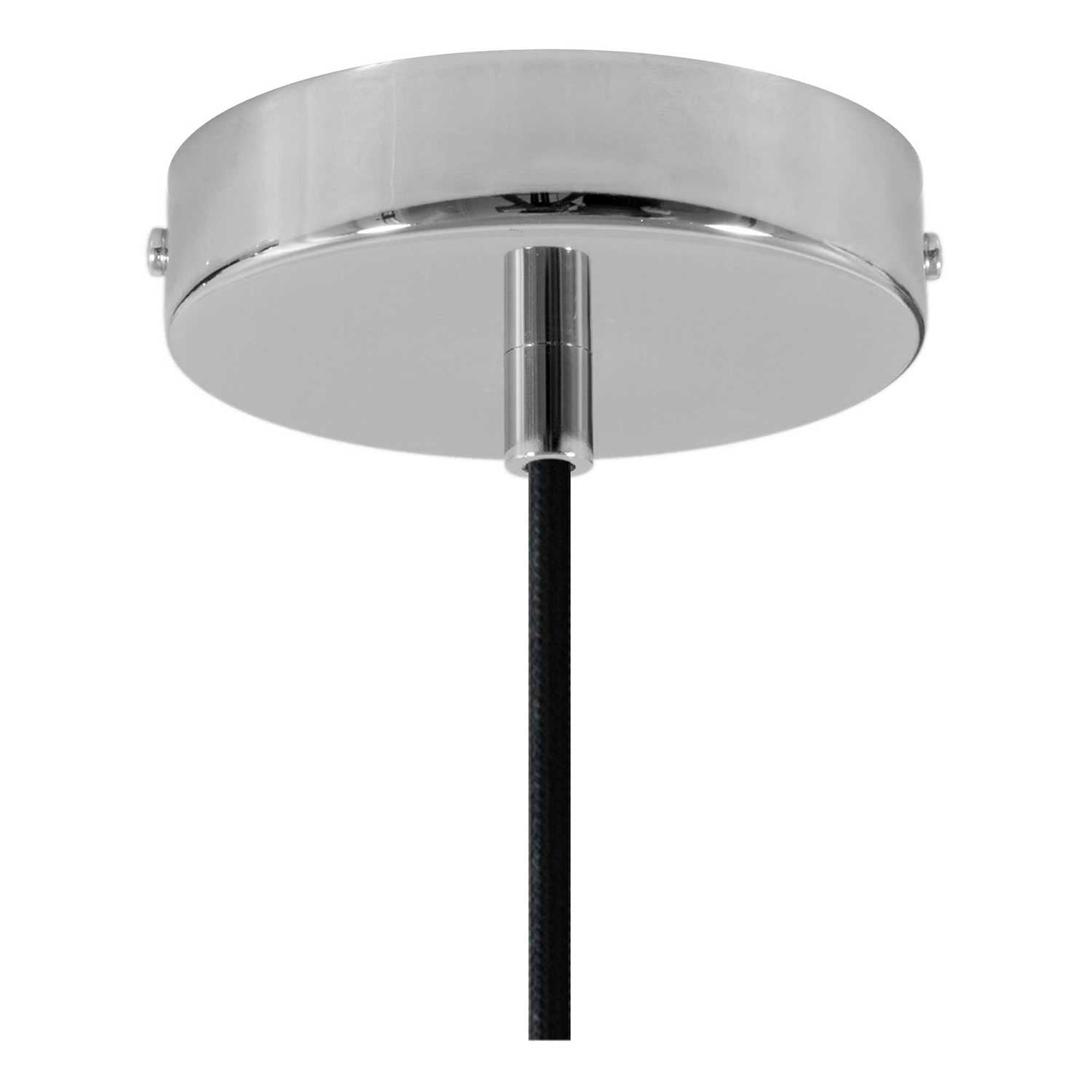 Lampada a sospensione completa di cavo tessile, paralume Prisma in cemento e finiture in metallo - Cemento scuro