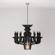 Lampada a sospensione con paralume classico SHHANDELIER in materiale fonoassorbente - Nero melange