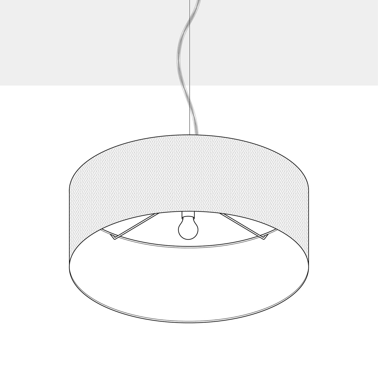 Lampada a sospensione con paralume in tessuto Cilindro Large - Made in Italy - Cinette Verde Pistacchio No