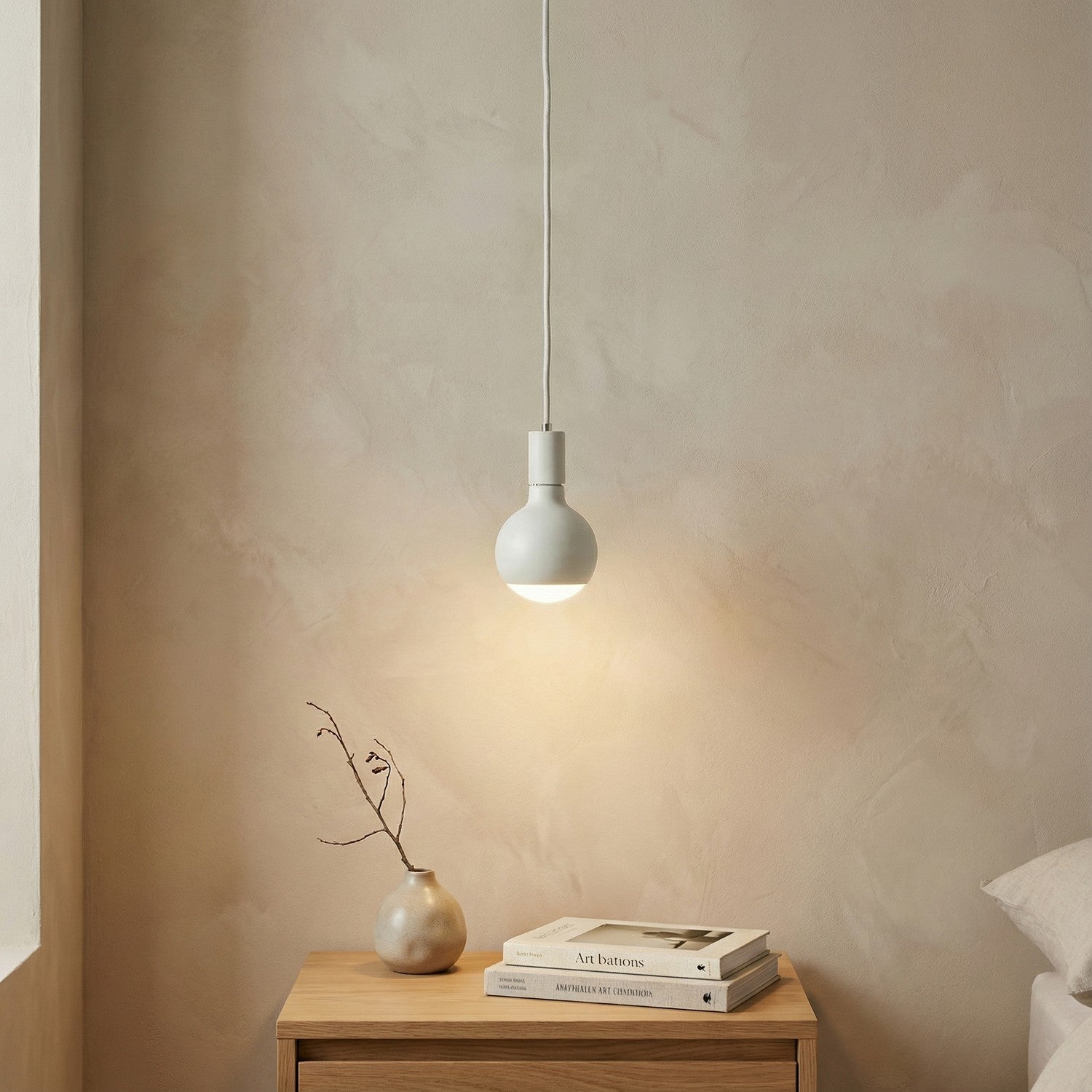 Lampada a sospensione Filotto Metallico con lampadina Lucia - Bianco