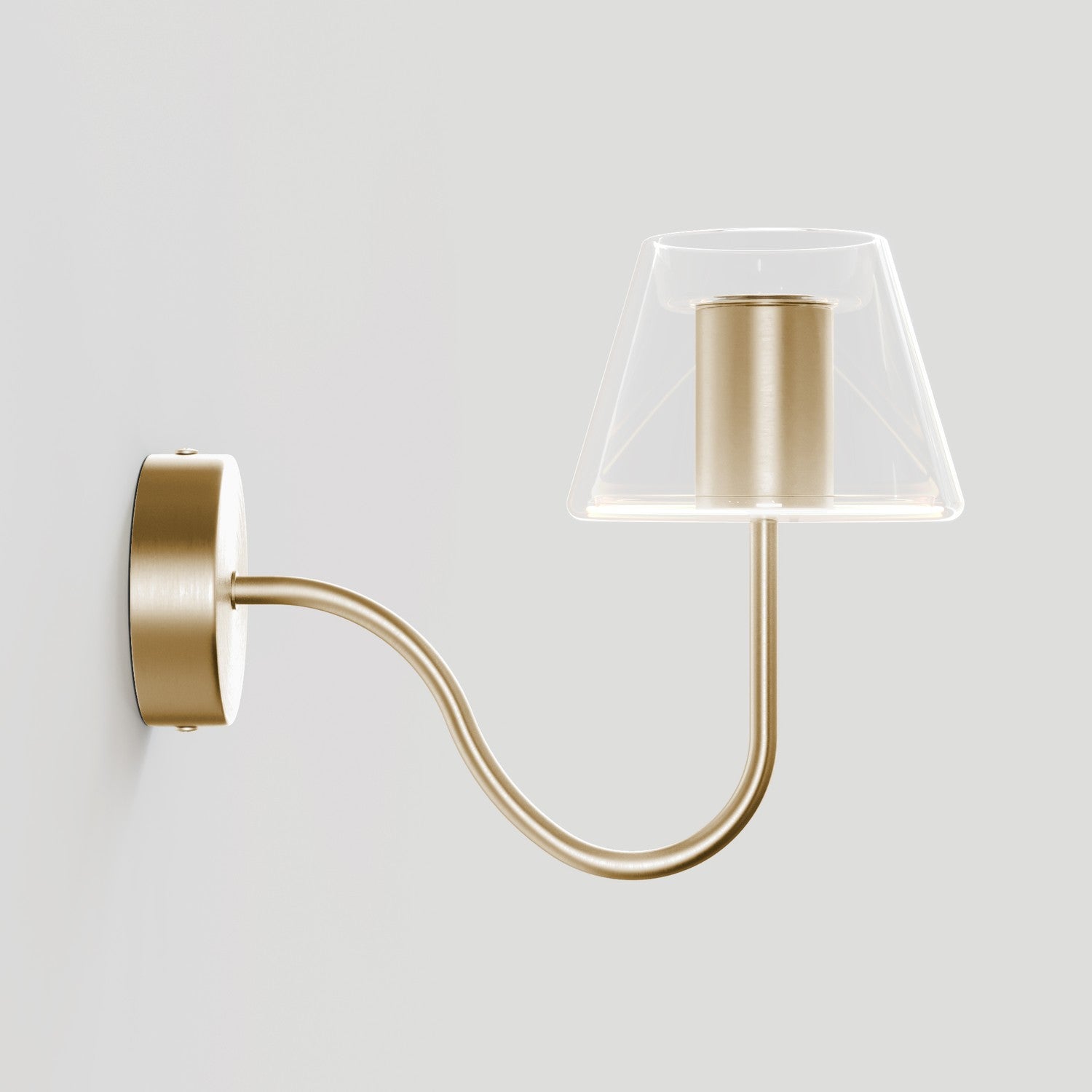 Lampada da parete Fermaluce G07 con estensione a S - Bronzo Satinato