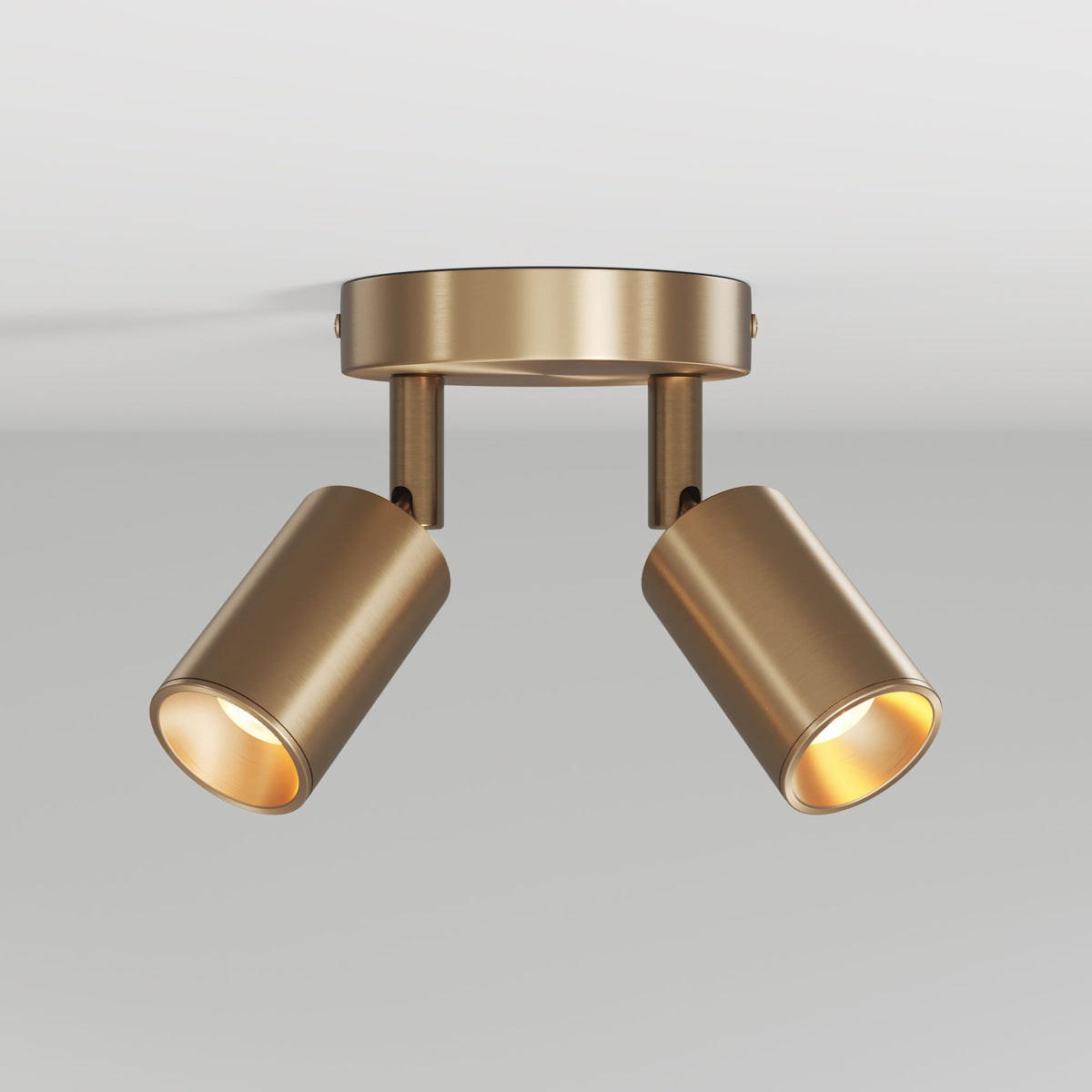 Lampada da parete o soffitto con 2 faretti GU10 Bispot orientabili - Bronzo satinato
