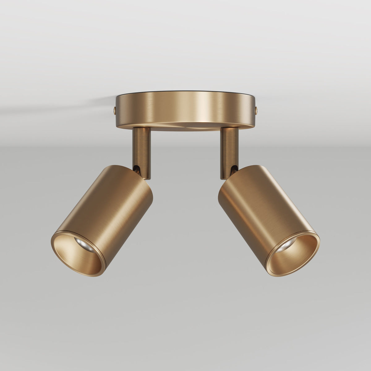 Lampada da parete o soffitto con 2 faretti GU10 Bispot orientabili - Bronzo satinato