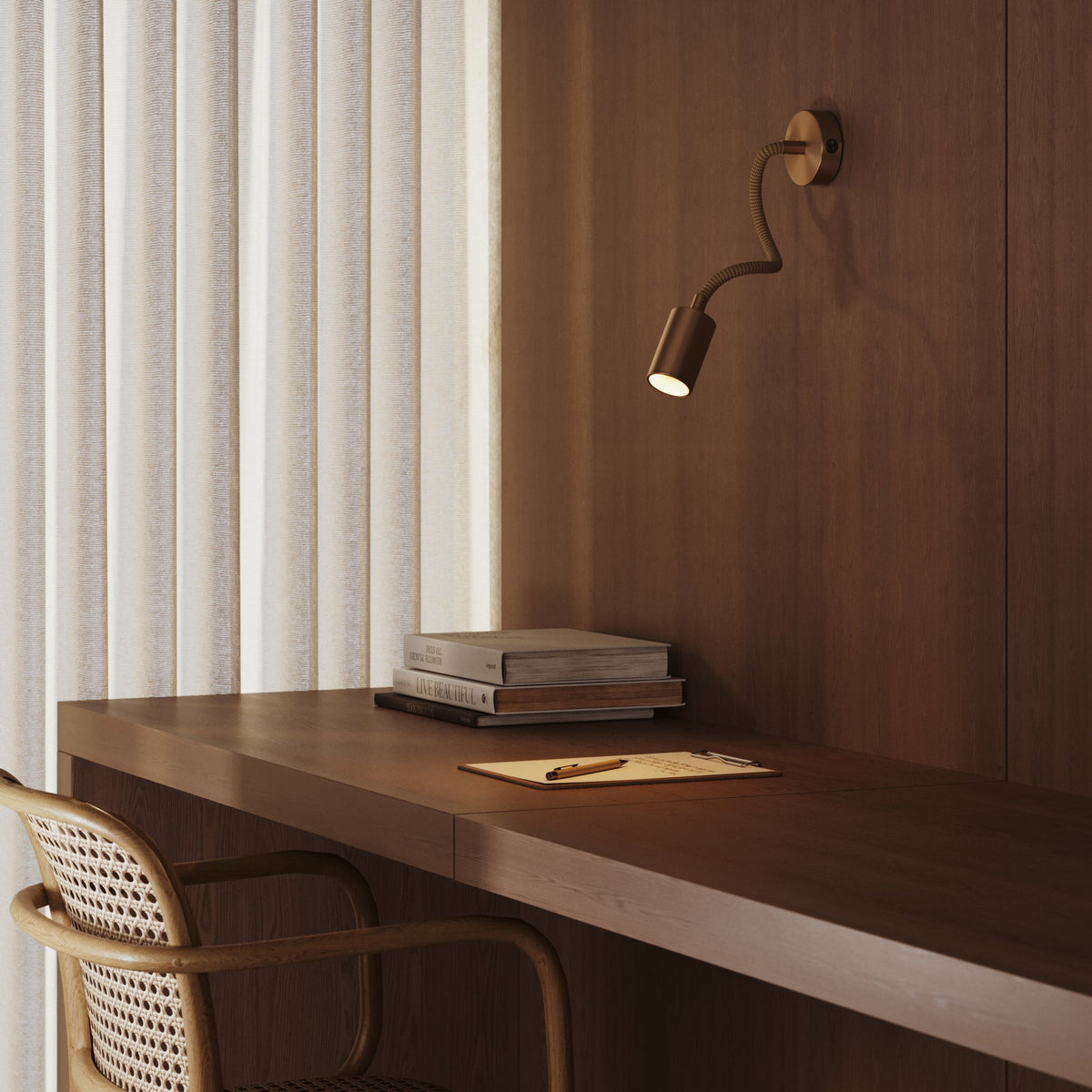 Lampada da parete o soffitto con faretto GU10 Bispot e braccio orientabile Flex 30 cm - Bronzo satinato - Creative Cables