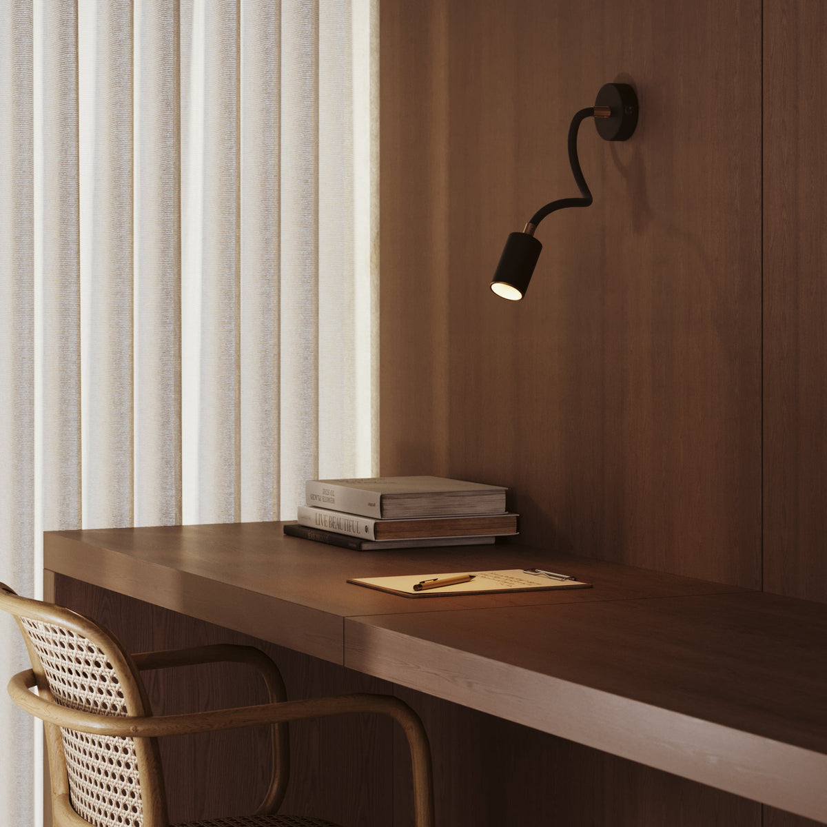 Lampada da parete o soffitto con faretto GU10 Bispot e braccio orientabile Flex 30 cm - Nero / Bronzo satinato - Creative Cables