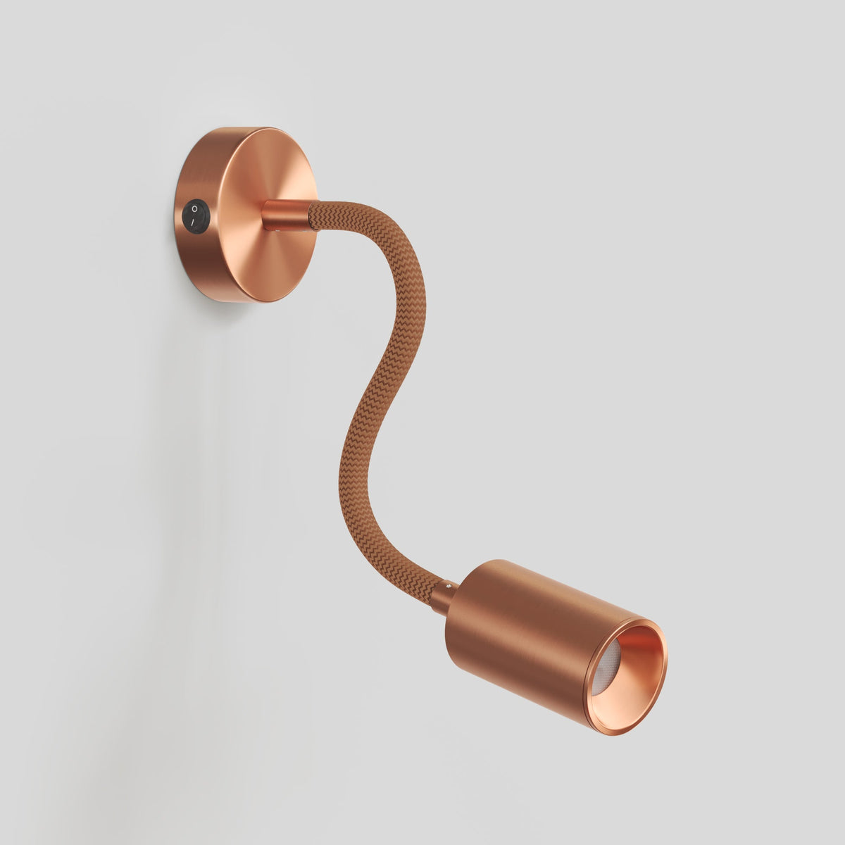 Lampada da parete o soffitto con faretto GU10 Bispot e braccio orientabile Flex 30 cm - Rame satinato - Creative Cables