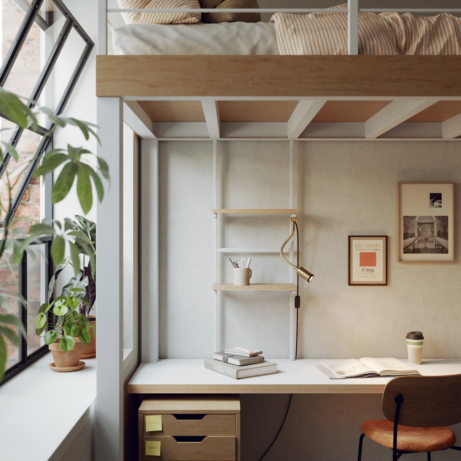 Lampada da scrivania MAG-Y con Flex, base metallica ovale, luce spot e spina UK - Bronzo satinato