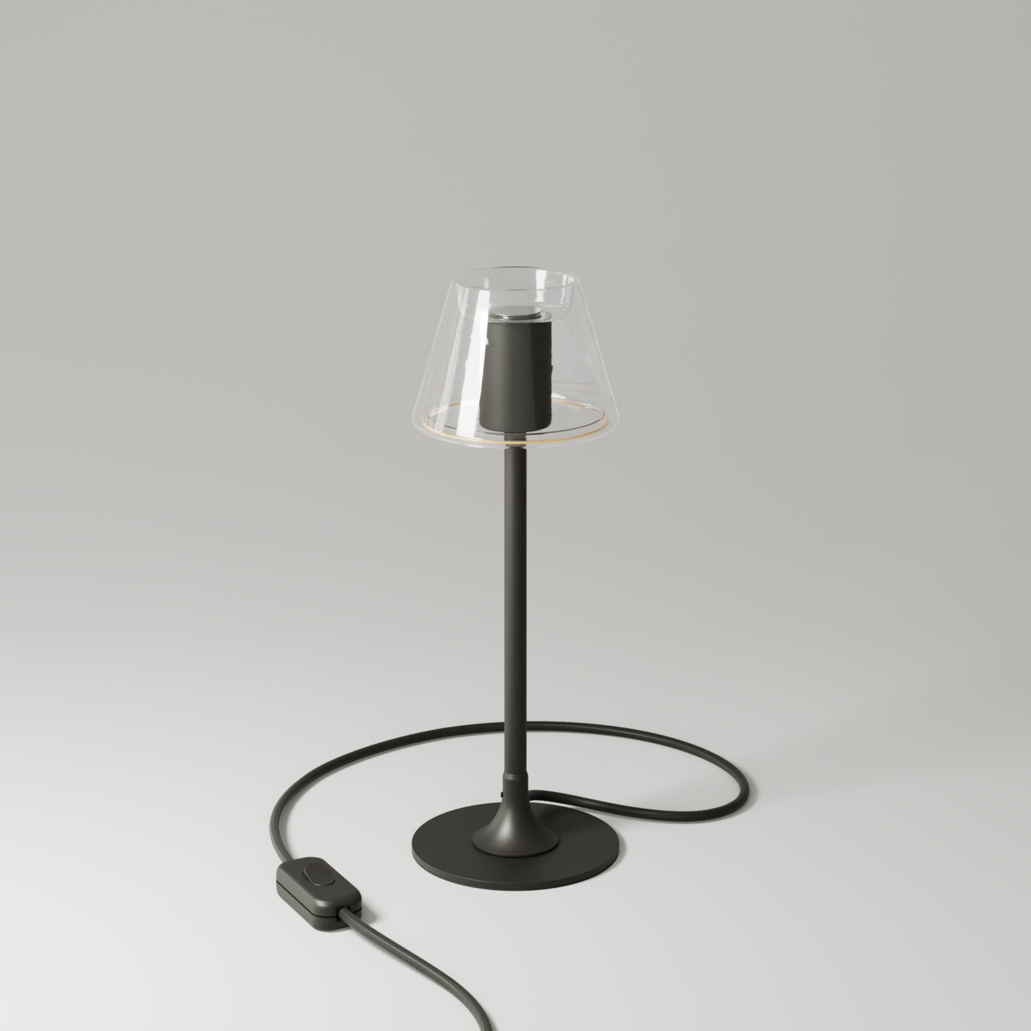 Lampada da tavolo MAG-Y G07 con base metallica tonda - Nero
