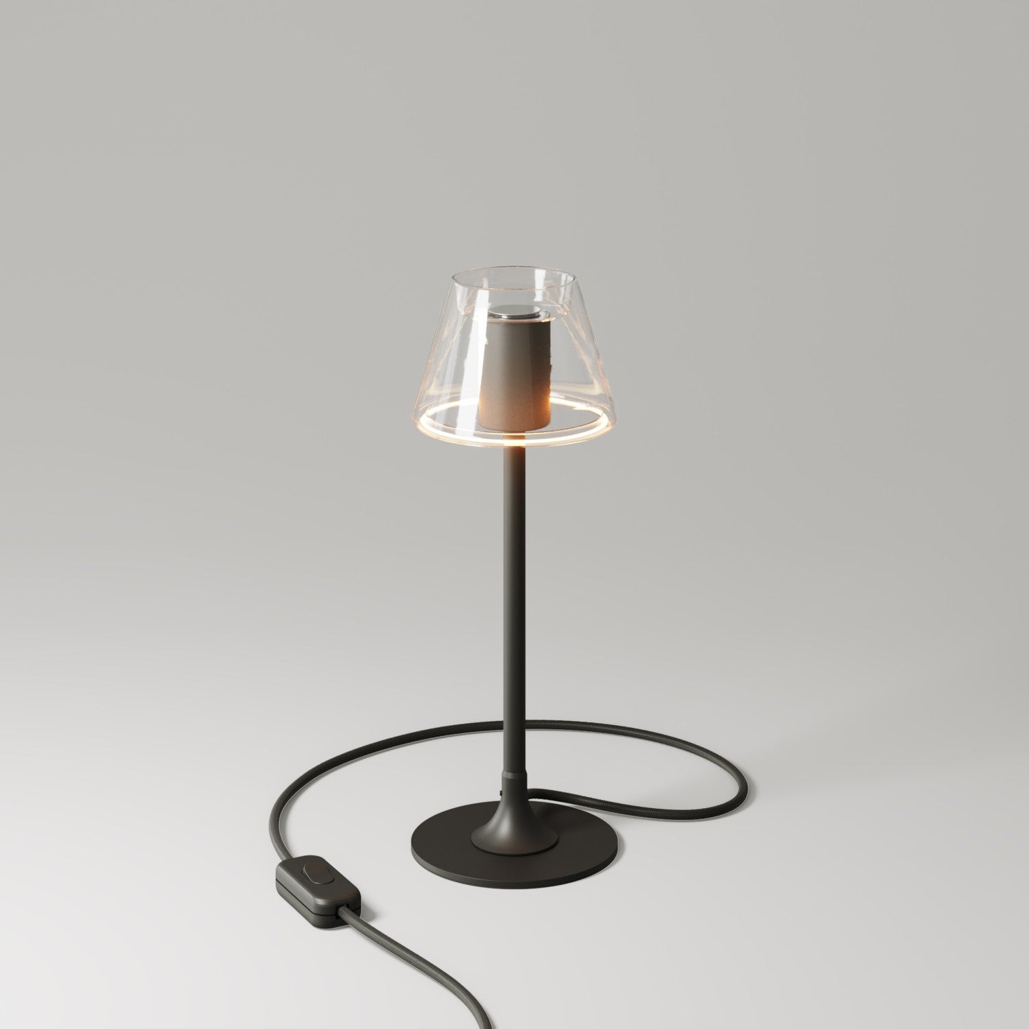 Lampada da tavolo MAG-Y G07 con base metallica tonda - Nero