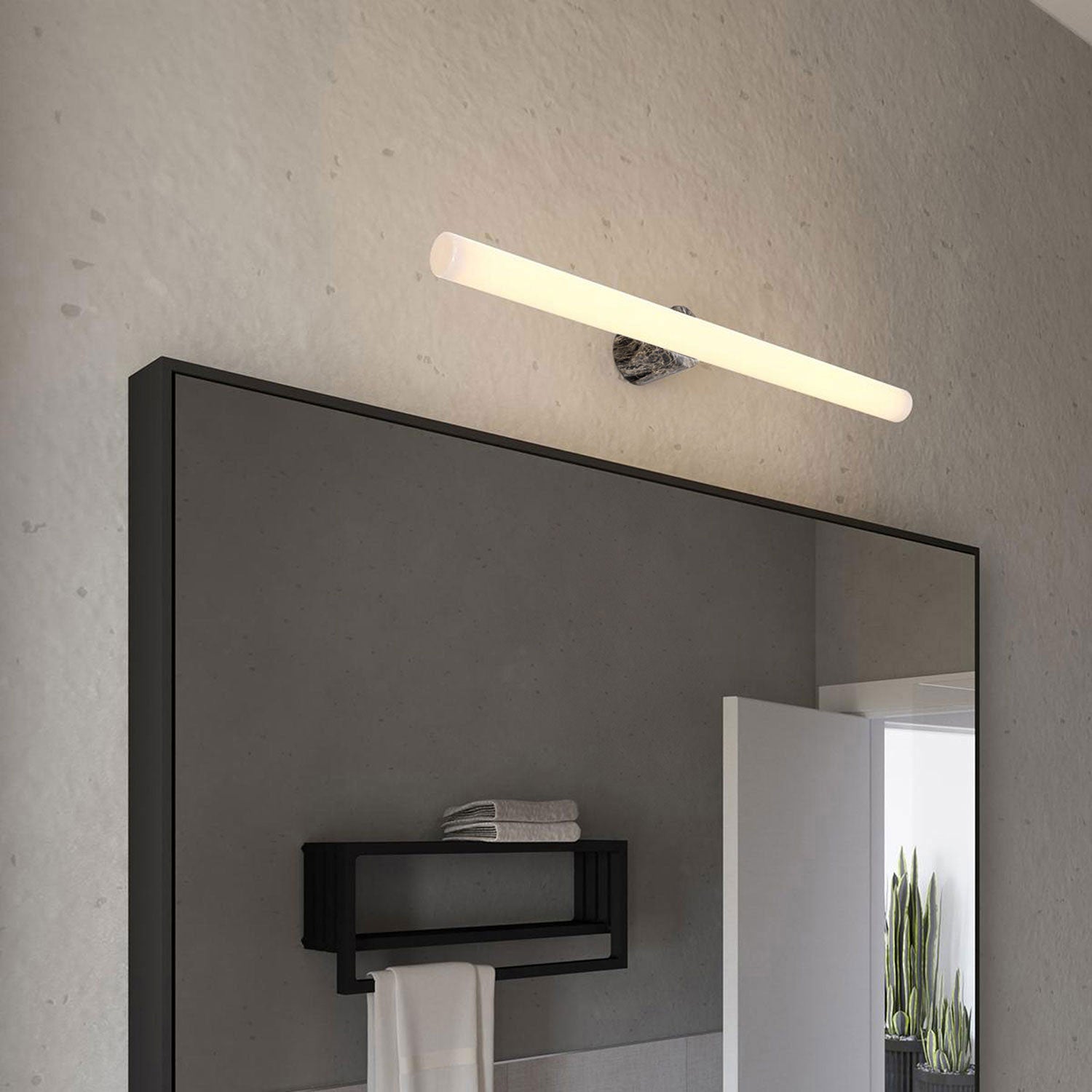 Lampada esse14 da parete o soffitto per lampadina LED S14d - Waterproof IP44 - Effetto Brown marble