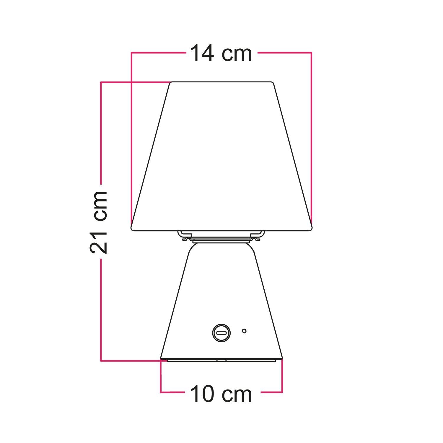 Lampada portatile ricaricabile Cabless11 con lampadina a goccia e paralume - Zafferano