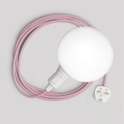 Lampada portatile Snake con interruttore sul portalampada, spina UK, paralume infrangibile Unbreak-a-Ball e cavo RZ08