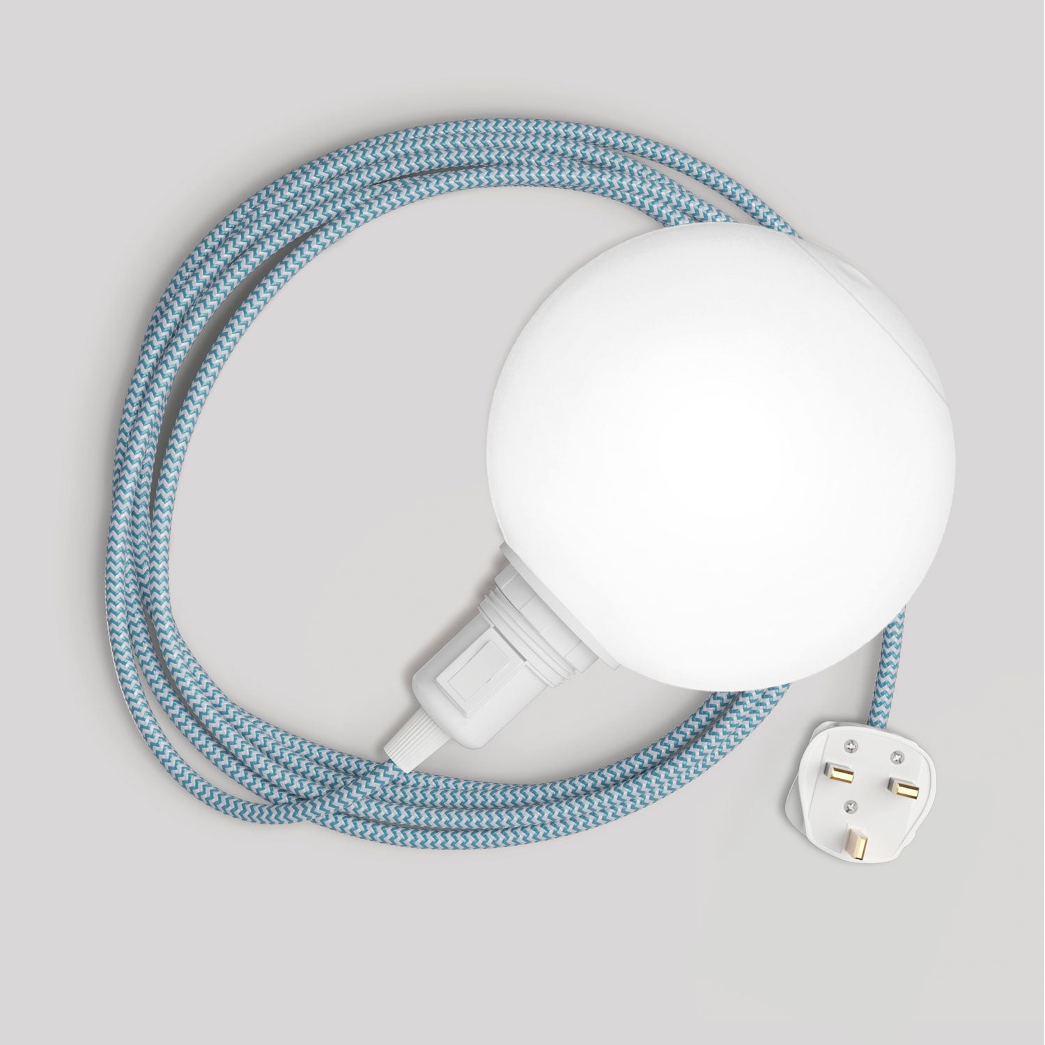 Lampada portatile Snake con interruttore sul portalampada, spina UK, paralume infrangibile Unbreak-a-Ball e cavo RZ11