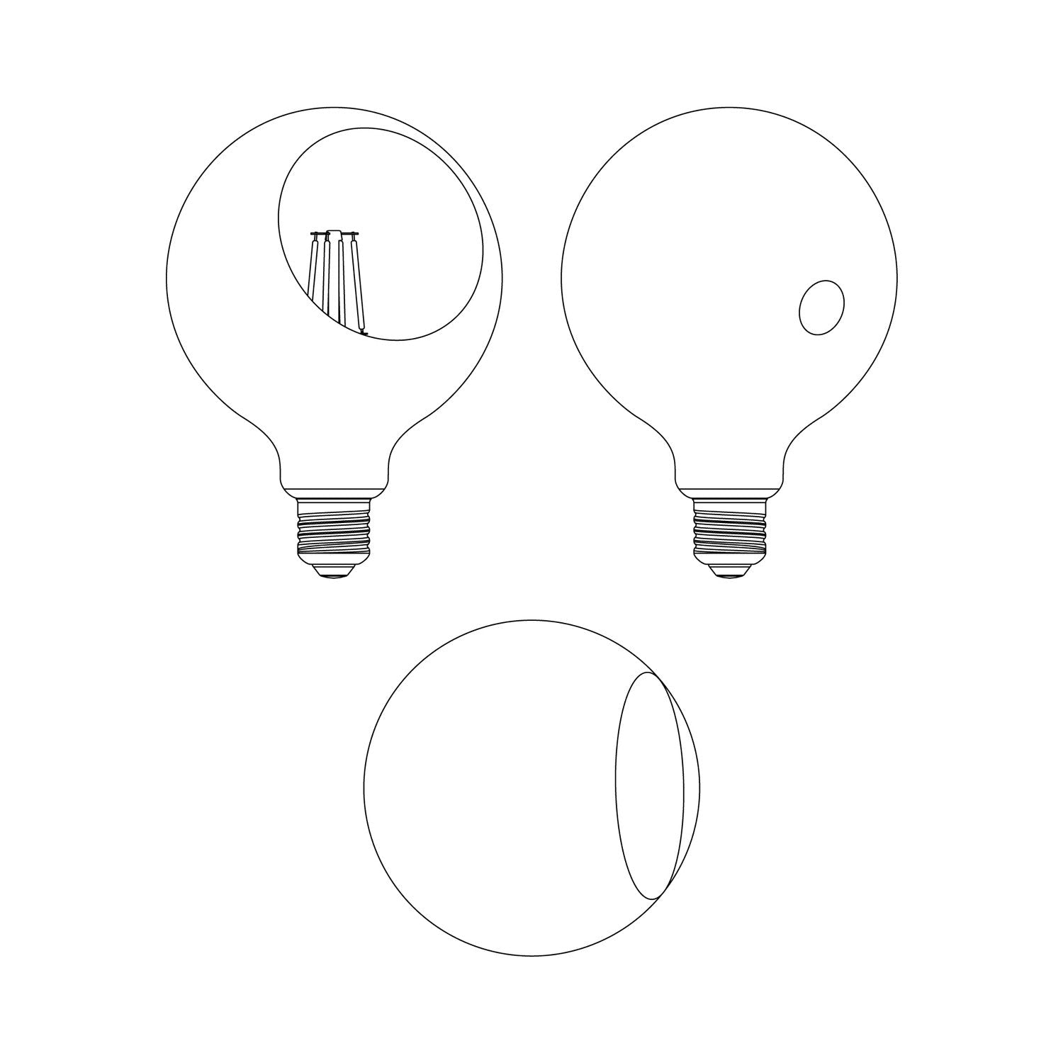 Lampadina LED Camo G125 4,8W 806Lm E27 2700K Dimmerabile - Panna