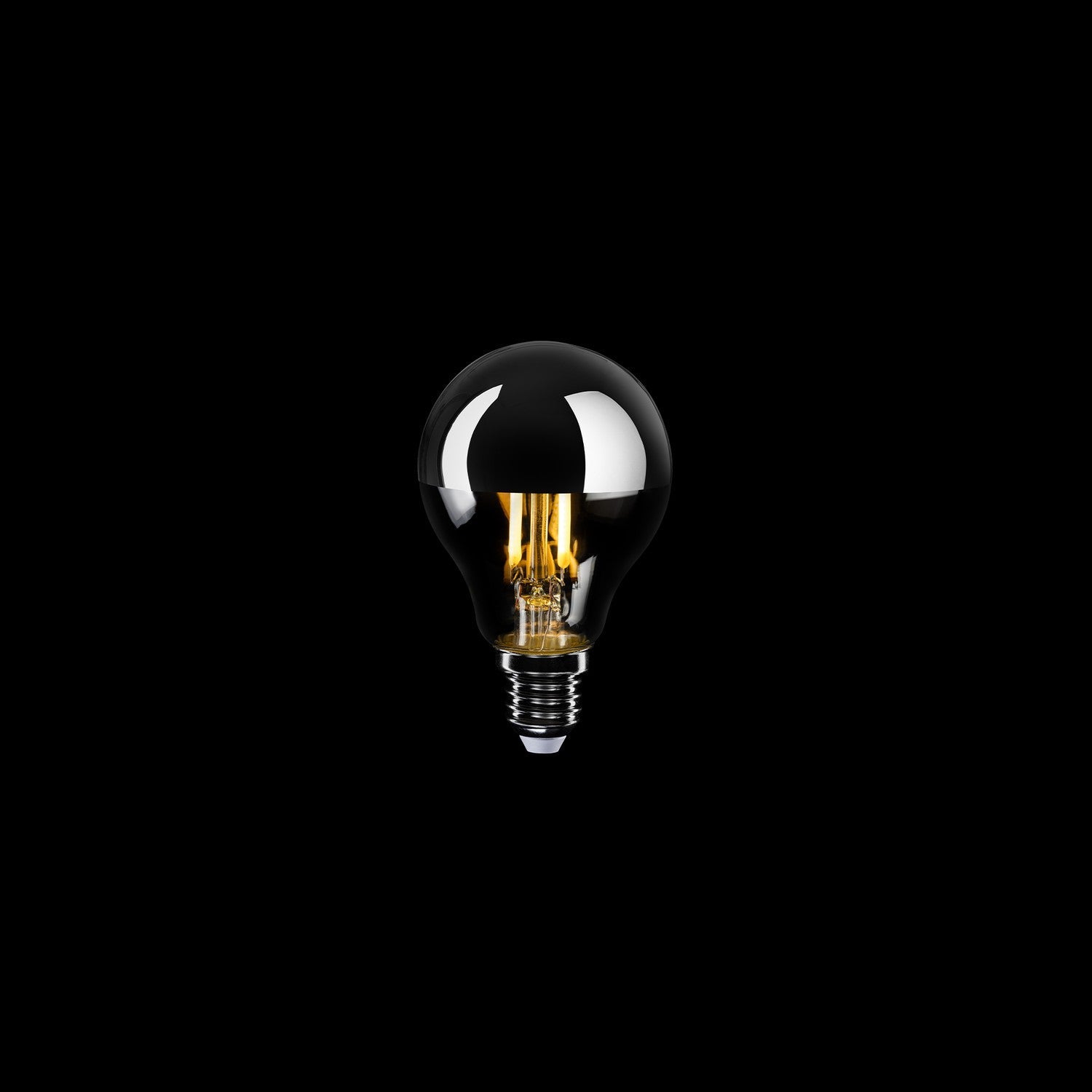Lampadina LED Mezza Sfera Argento Mini Globo G45 4,8W 380Lm E14 2700K Dimmerabile - A01