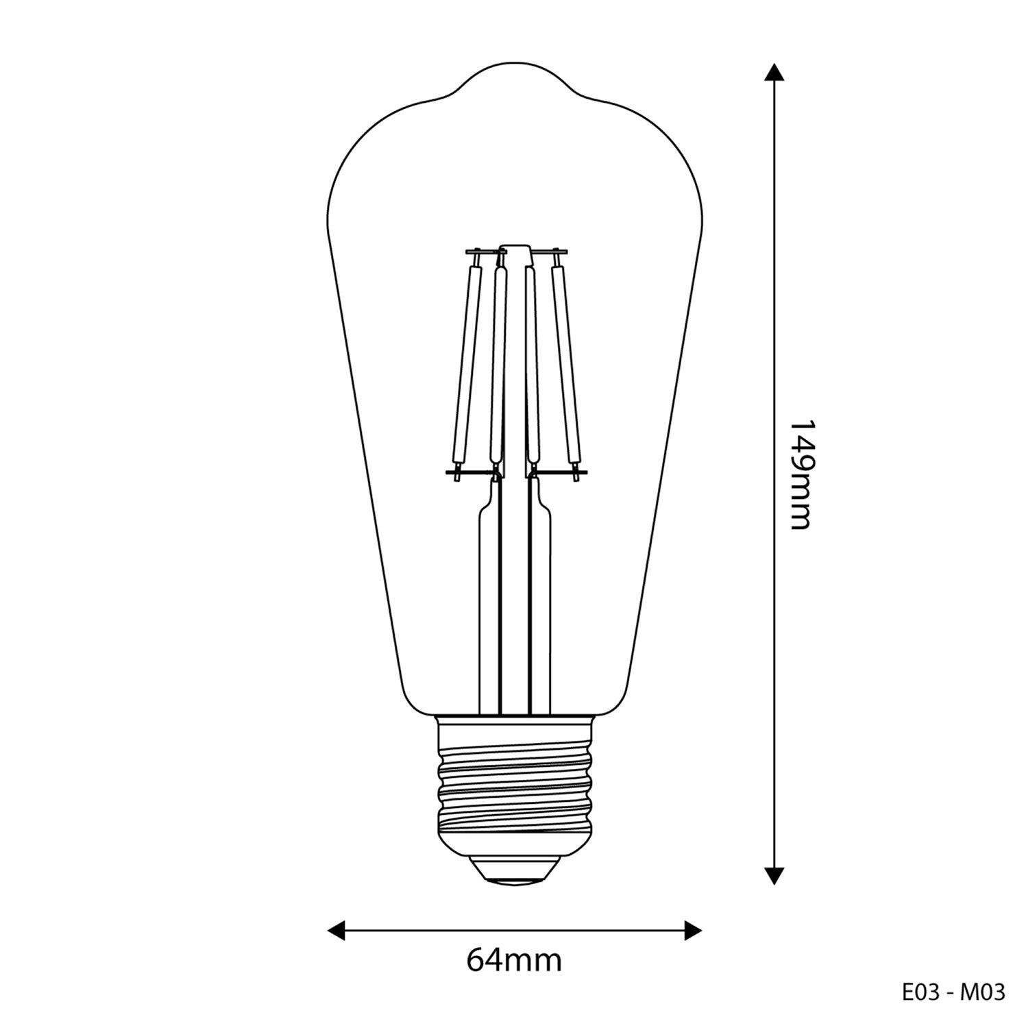 Lampadina LED Milky Edison ST64 4W 470Lm E27 2700K - M03