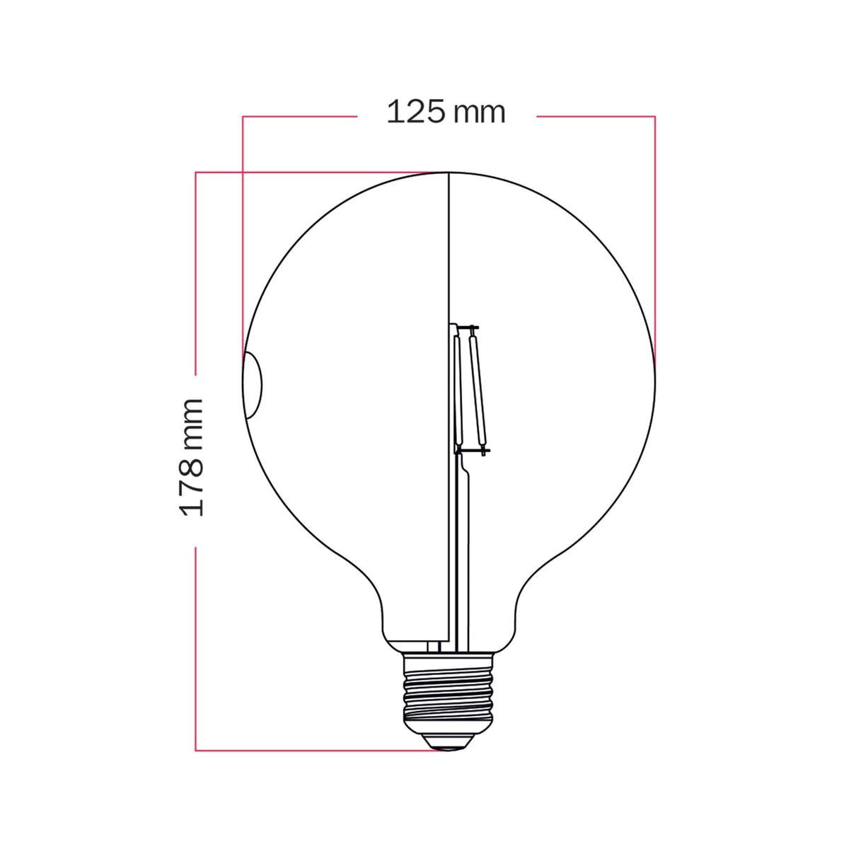Lampadina LED Talia G125 4,8W 806Lm E27 2700K Dimmerabile - Arancione
