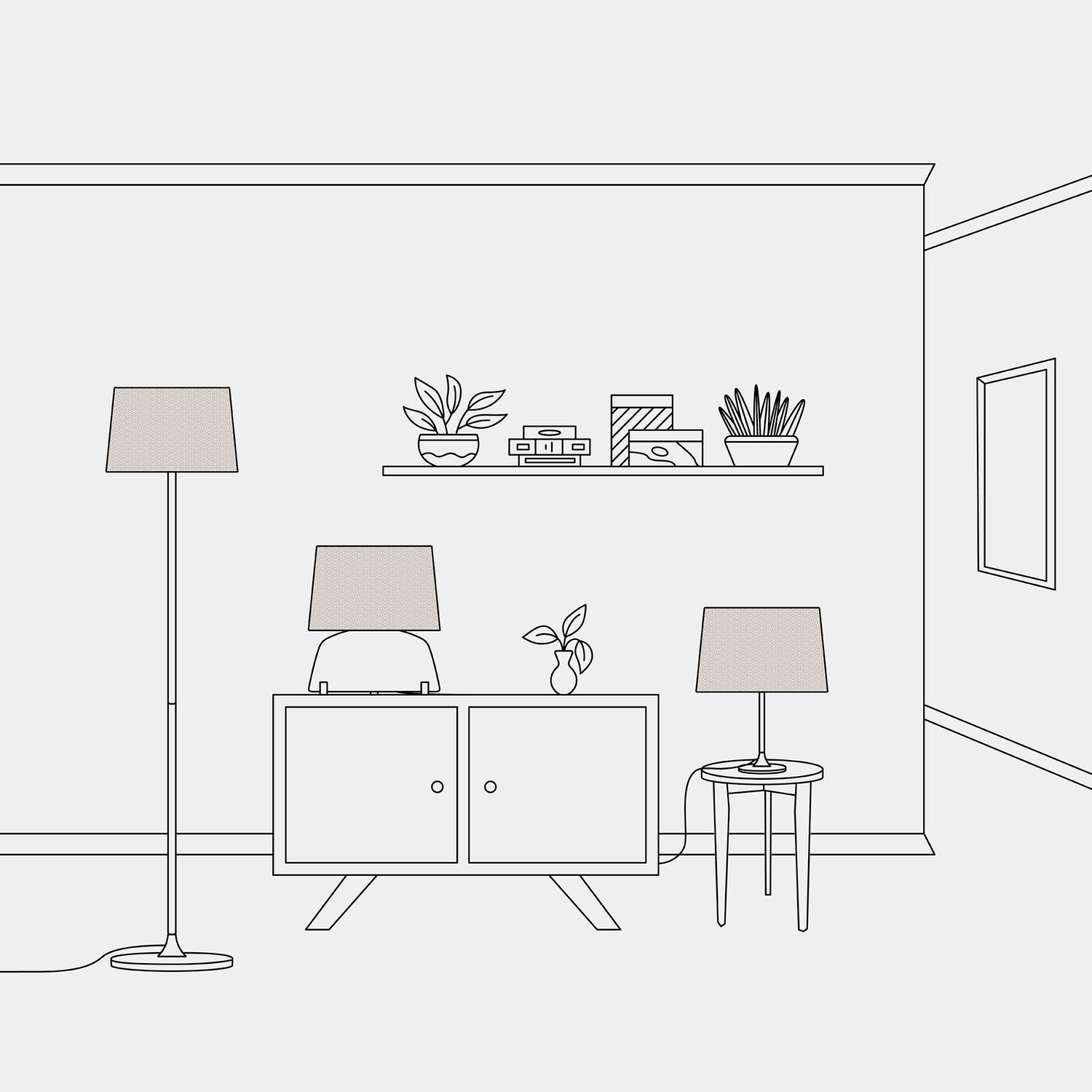 Paralume Athena con attacco E27 per lampada da tavolo o da terra - Made in Italy - Lana Sabbia