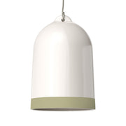 Paralume Campana XL bicolore in ceramica Bianco e Verde salvia, collezione Materia - Made in Italy
