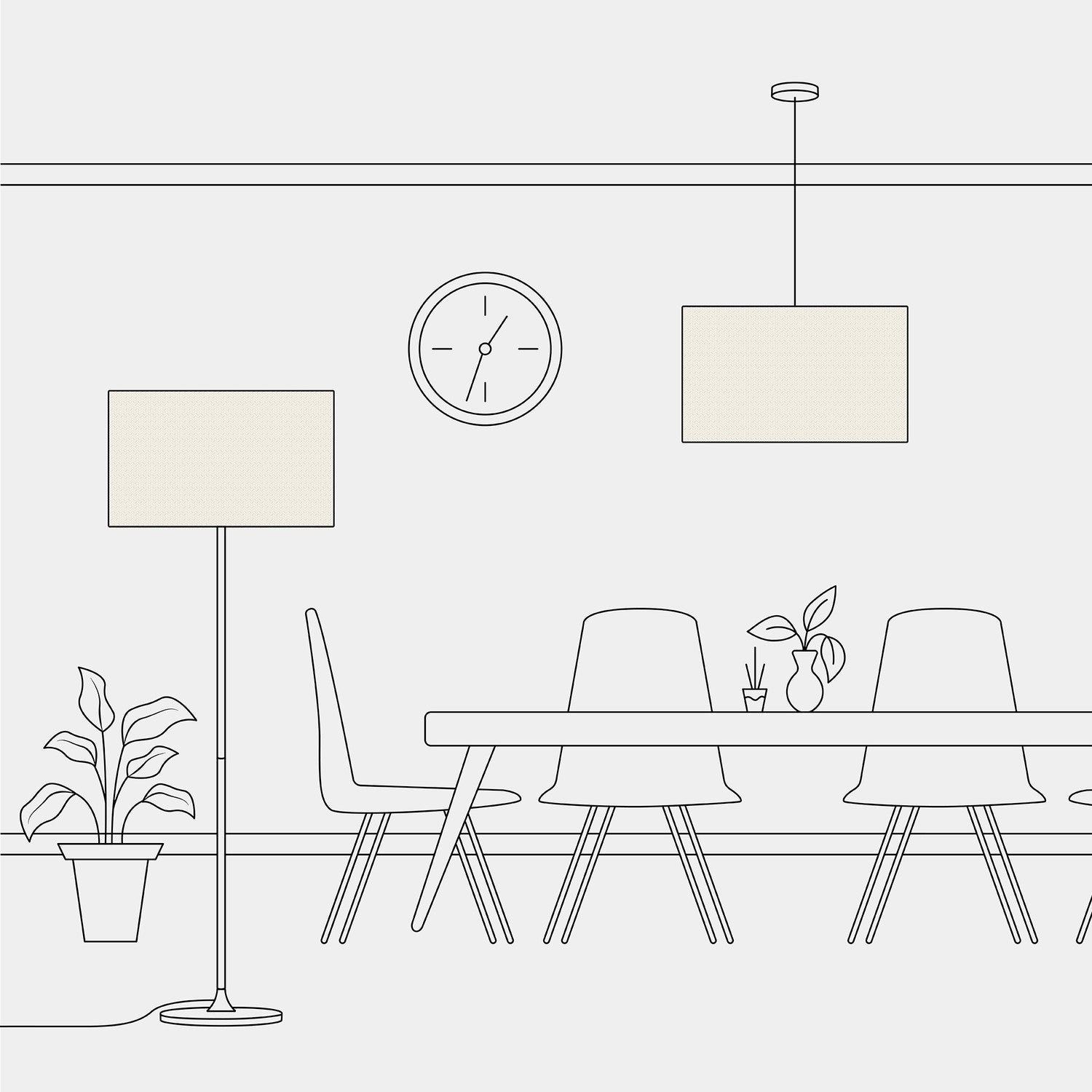 Paralume Cilindro XXL in tessuto con attacco E27 - Made in Italy - Juta Chiara