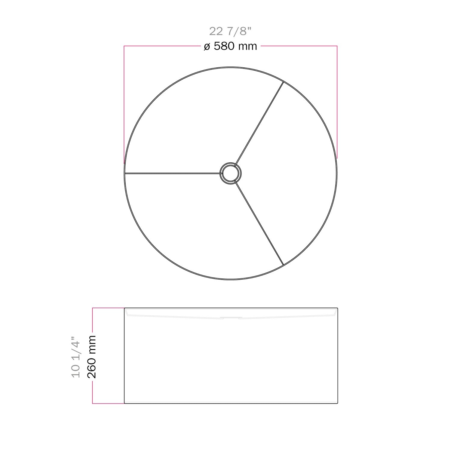 Paralume Cilindro XXL in tessuto con attacco E27 - Made in Italy - Nero/Oro