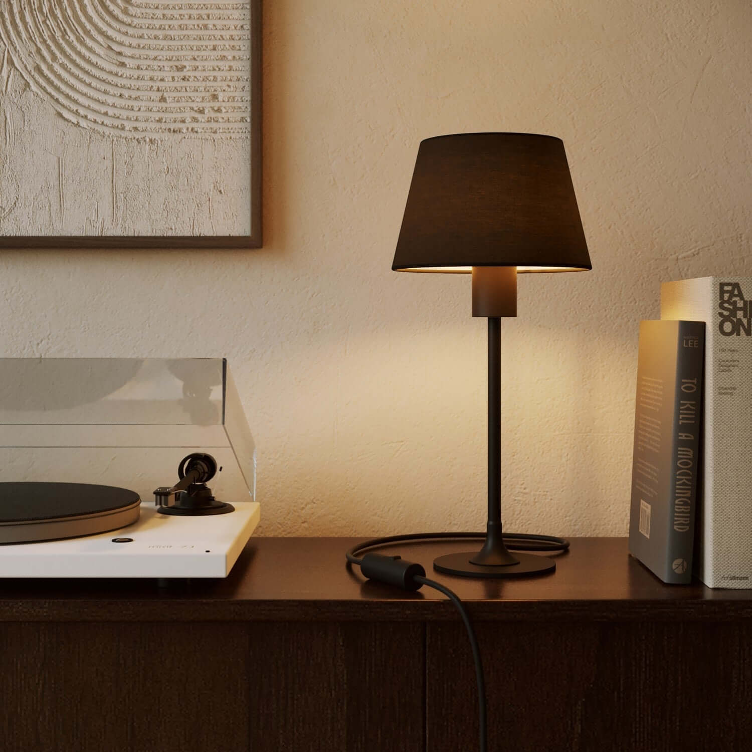 Paralume Impero con attacco E27 per lampada da tavolo o applique - Made in Italy - Teletta antracite