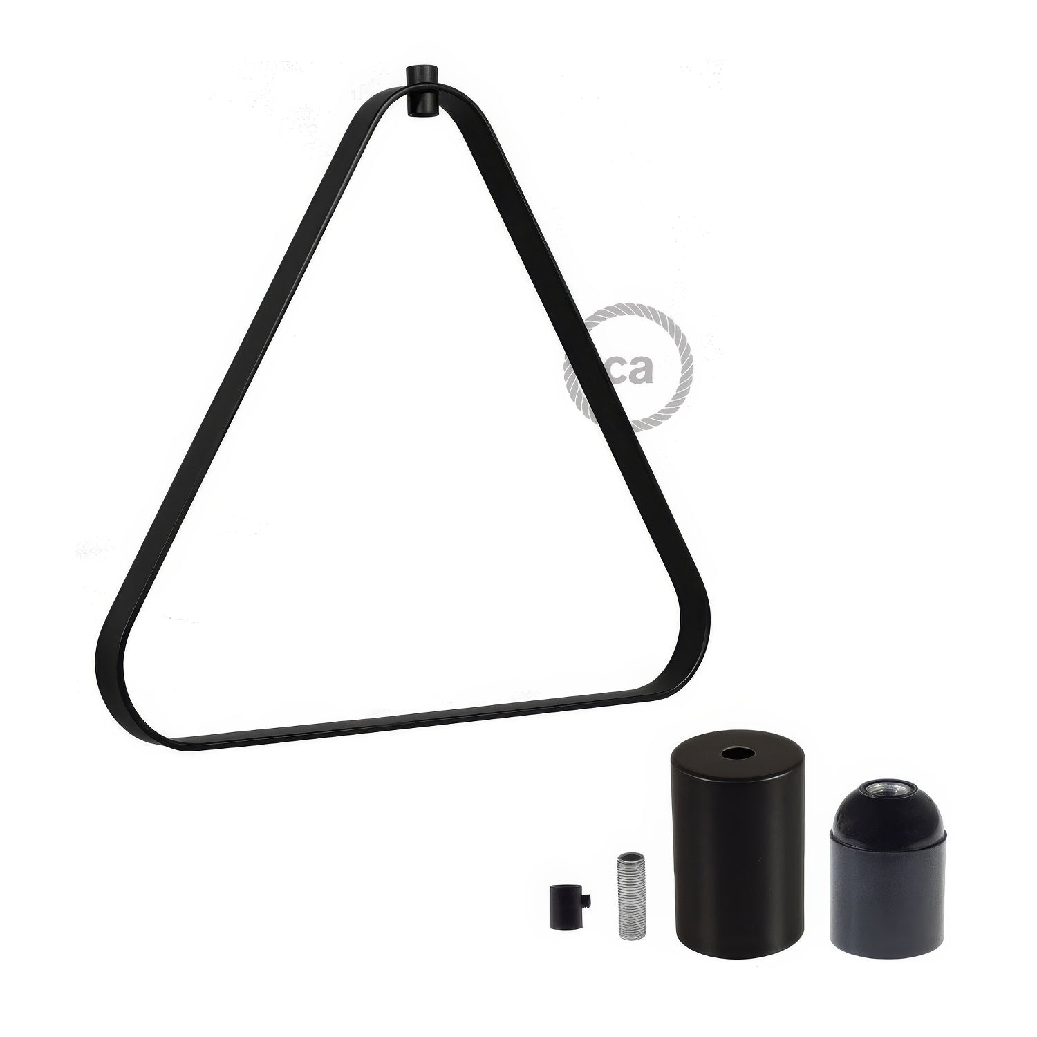 Paralume in metallo Duedì Apex con copriportalampada in metallo e portalampada E27 - Nero