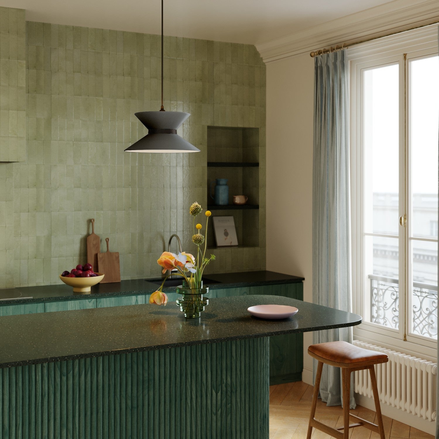 Paralume in tessuto Clessidra Teletta grigio scuro - Made in Italy Teletta antracite