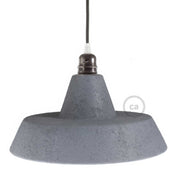 Paralume Industriale in ceramica per sospensione - Made in Italy - Effetto cemento