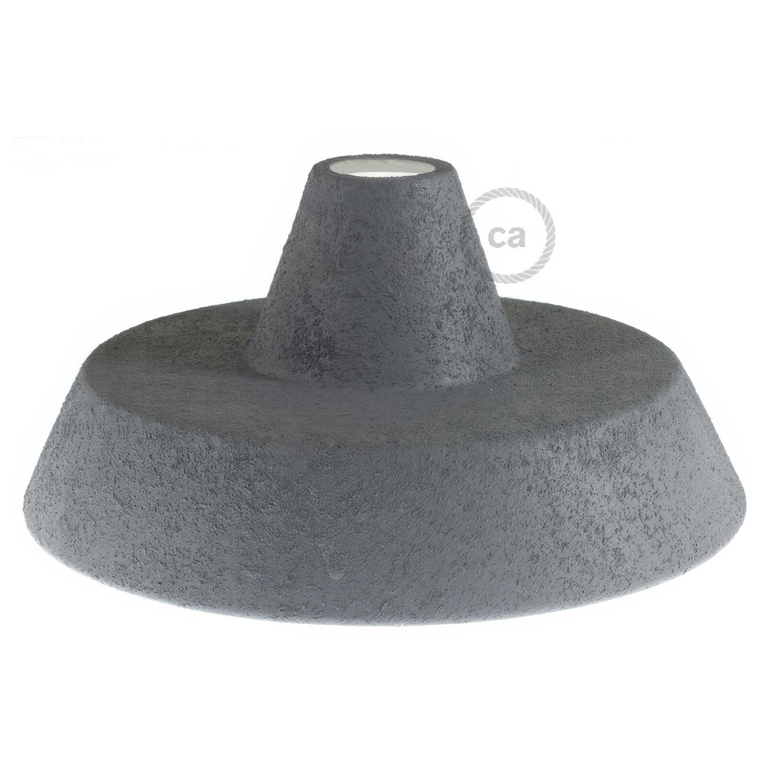 Paralume Industriale in ceramica per sospensione - Made in Italy - Effetto cemento