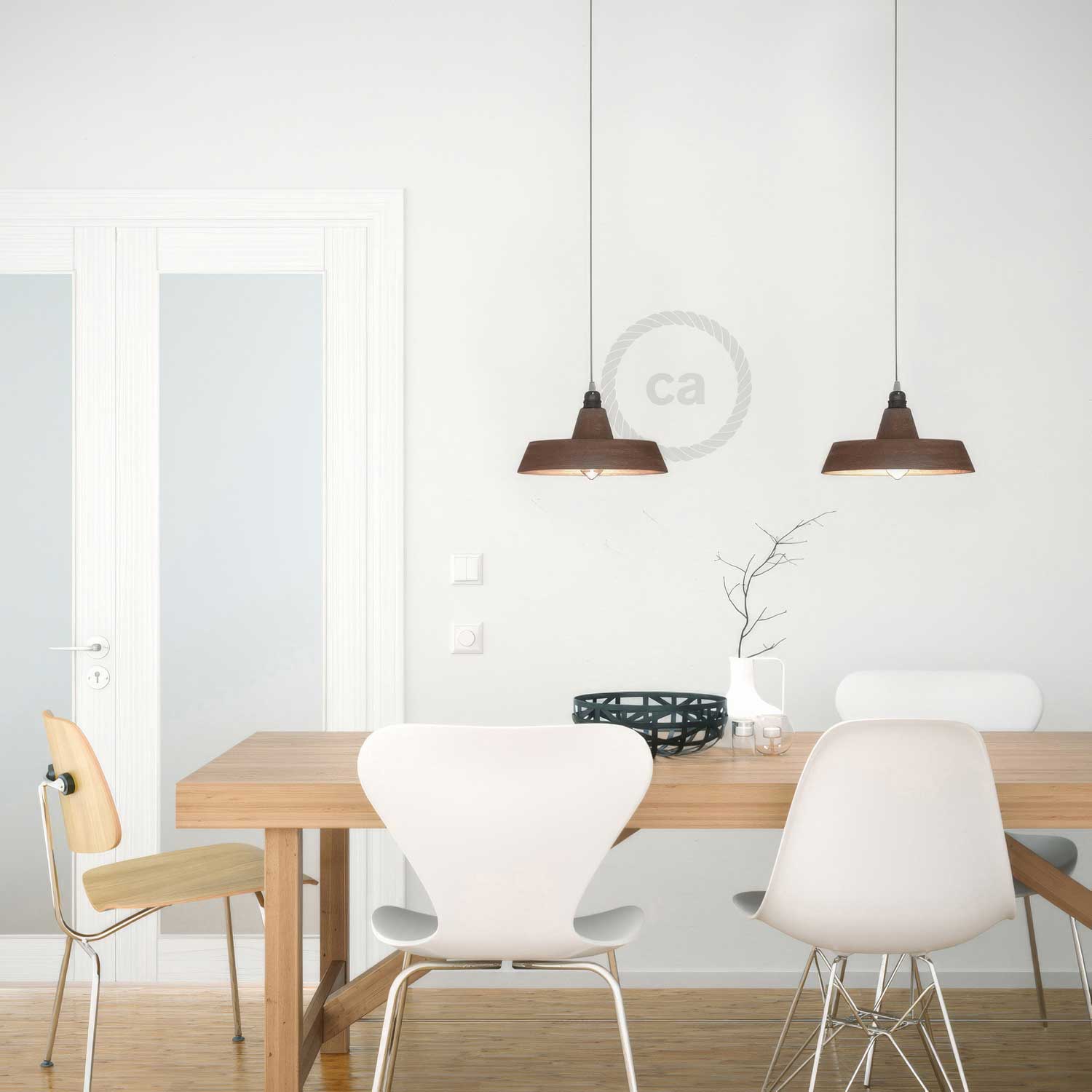Paralume Industriale in ceramica per sospensione - Made in Italy - Effetto corten