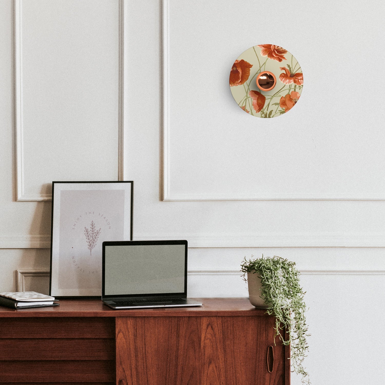 Paralume mini piatto Ellepì a disegni floreali 'Blossom Haven' Botanico Papaver, diametro 24 cm - Made in Italy