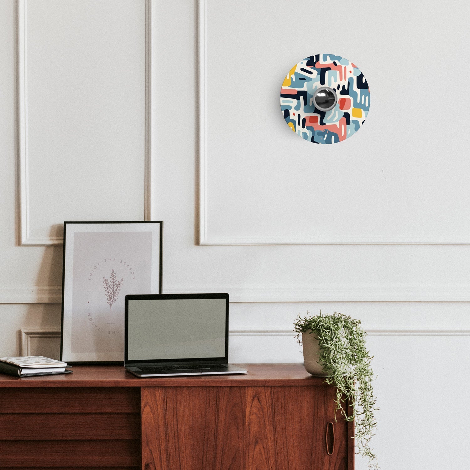 Paralume mini piatto Ellepì con disegni geometrici 'Kaleidoscope' Geometria 1, diametro 24 cm - Made in Italy