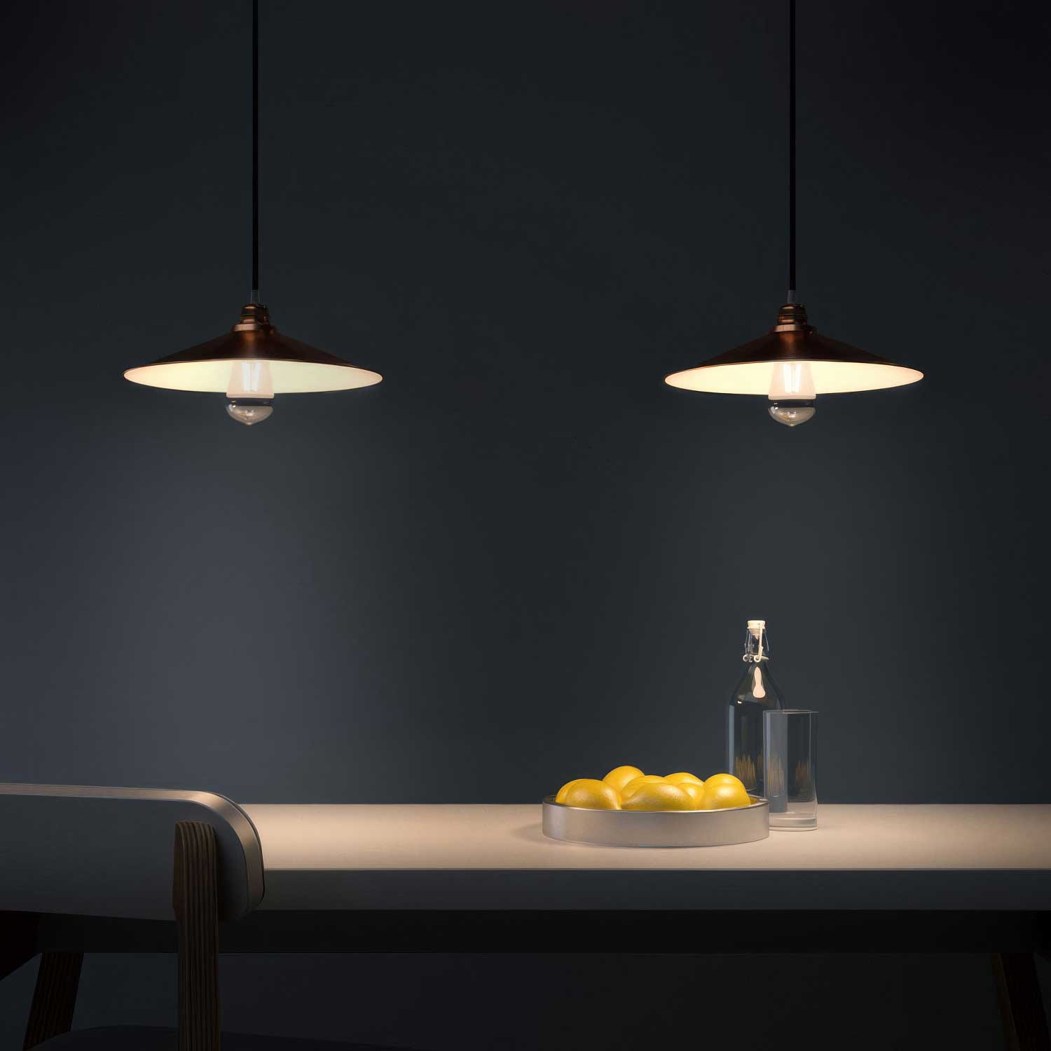 Paralume Swing in metallo smaltato per portalampada E27 - Rame