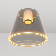 Plafoniera design con lampadina Ghost a cono smoky - Bianco