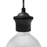 Portalampada E27 Pagoda in termoplastico con doppia ghiera - Nero